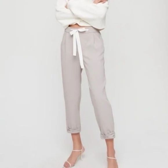 Wilfred Allant Pant Cropped linen pant soft grey size US 6 Aritzia - Picture 2 of 13